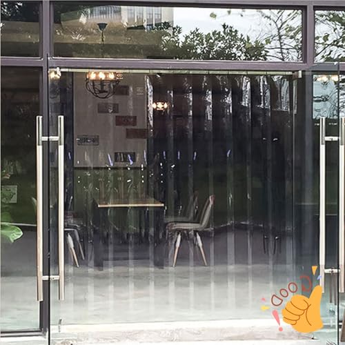 Moubhjd Rideau À Lanières en Plastique Transparent Isolant Rideau Porte Lanieres Convient aux Chambres Froides D'entrepôt, Facile À Installer...
