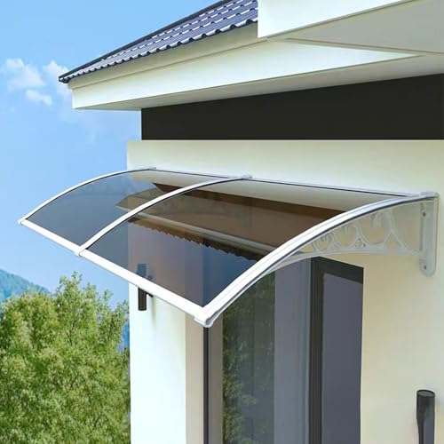 Metal Pencere Tente Ön Kapı Gölgelik Uv Yağmur Kar Koruma Dış Mekan Gölgelik, 4 Renk Veranda Tente Gölgelik, Deforme Olmayan Polikarbonat Kapak ve Braket, Aksesuarlarla (C,24