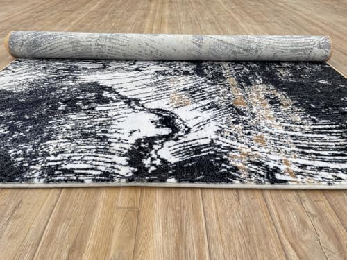 Image of 2 x 5 Feet Modern Carpet for Living Room | Non-Fade Soft Floor Rug for Hall & Bedroom | Easy Clean & Non-Slip Backing