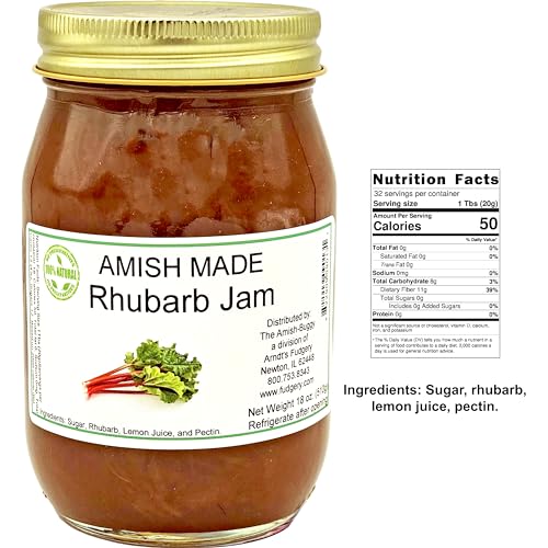 Amish Jam - Two 18 Oz Jars (Rhubarb) - Thumbnail 2