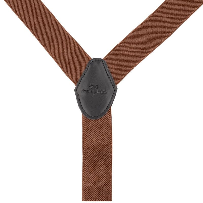 Image of The Tie Hub Button Suspenders for Men | Gentry Button-On Y-Back Elastic Braces | Adjustable 1.25 Inch | Formal Wedding