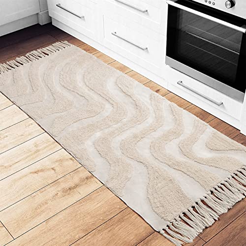 Castage Boho Runner Rug 2’X6’ Washable Rug Runners For Hallways Entryway Kitchen Bathroom Bedroom Cream Beige Throw Rugs With Tassel Vintage Decor Long Bohemian Carpet Farmhouse Tufted Woven Farmhouse #TOP2