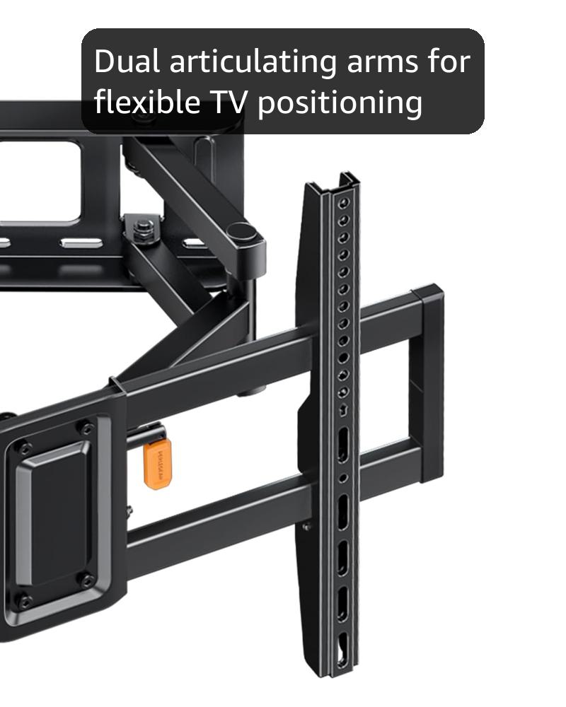 Perlegear TV Wall Bracket Swivels Tilts Extends, Full Motion TV Bracket for Most 37-82 Inch Flat&Curved TVs up to 60kg, MAX VESA 600x400mm