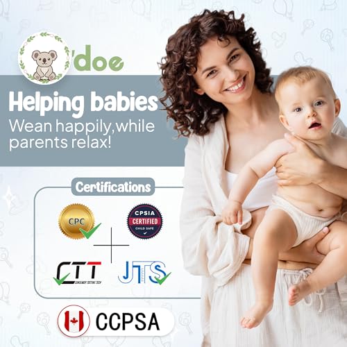 Image of O'doe 11-Piece BPA-Free Silicone Baby Feeding Set | Thick & Soft Suction Plates, Baby Food Bowl, Wooden Fork & Spoon, and More | Make Mealtime Fun and Easy for Your Little One