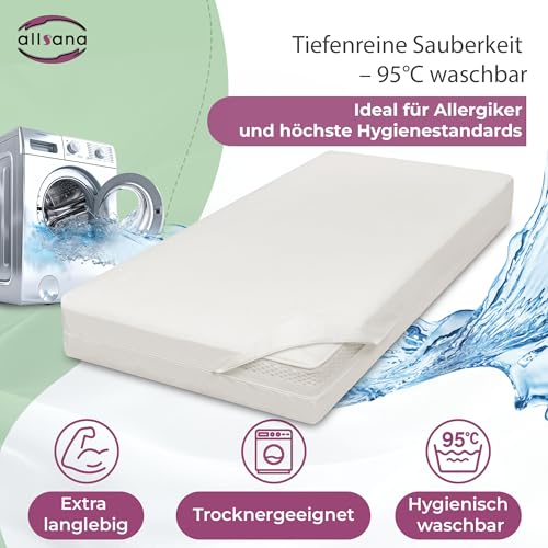 Allsana Allergiker Matratzenbezug 140x200x16 cm | Allergie Bettwäsche | Anti Milben Encasing | Milbenschutz für Hausstauballergiker | Zwischenbezug für die Matratze | TÜV geprüft