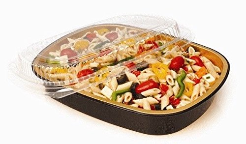 Handi Foil Gold Gourmet To Go Small Entree Container with Dome Lid - 100 per case.