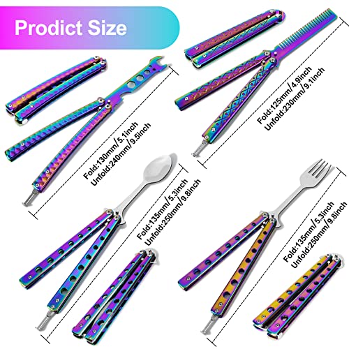 Syongzida 4 Pack Butterfly Comb, Butterfly Spoon, Butterfly Fork And Butterfly Wrench Bottle Opener Apply To Camping Hiking Kitchen Bbq Camping Utensils (Colour) #TOP1