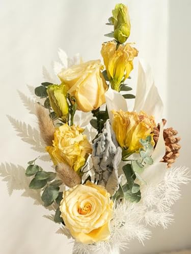 Per sempre Rosa Peonia Conservata Foglia di Felce Ramo di Fiori Bouquet di Fiori Secchi Naturali per la Decorazione Domestica di Nozze Arredamento della Camera Regali-come grafico_b
