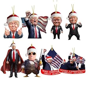 8 Packs Trump Christmas Ornaments 2024, Funny Trump Christmas Ornament, Trump Ornament, Trump Ornament 2024, Trump Ornaments for Christmas Tree, Donald Trump Ornament