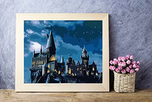 Artunion Paint By Numbers For Adults Castle, Starry Night Paint By Numbers For Adults Beginner, Diy Oil Painting Paint By Number Kits On Canvas Paintbrushes And Acrylic Pigment For Home Wall Decor,16X20 Inch #TOP1