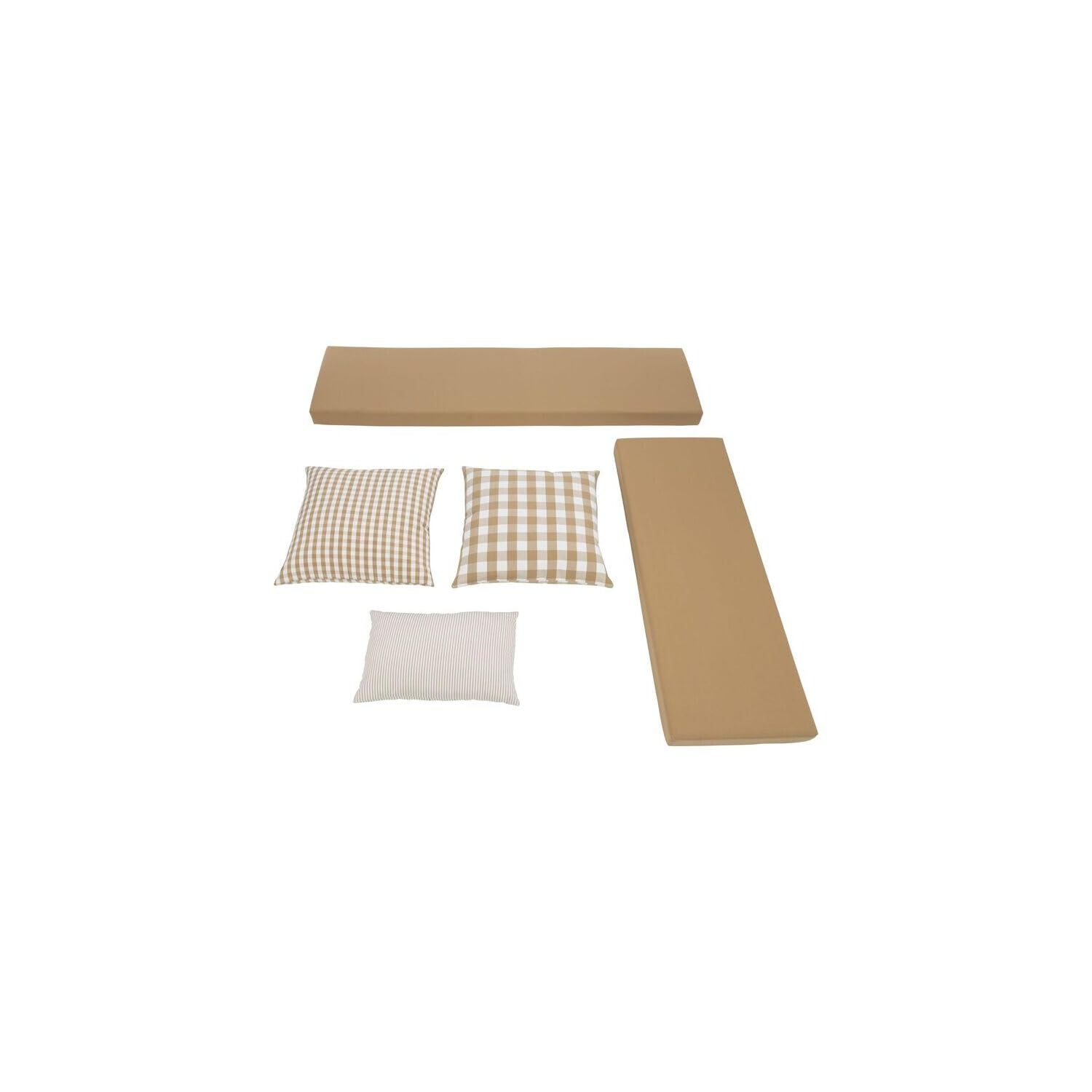 HomeStock Asian Cushion Set 5Pc Natural 18