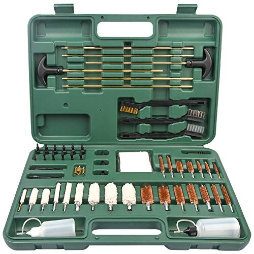 Suksadum Universal Cleaning Kit, Upgraded Version Gun Cleaning Kit Universal Supplies for Hunting Rilfe Handgun Shot Gun Cleaning Kit for All Guns with Case