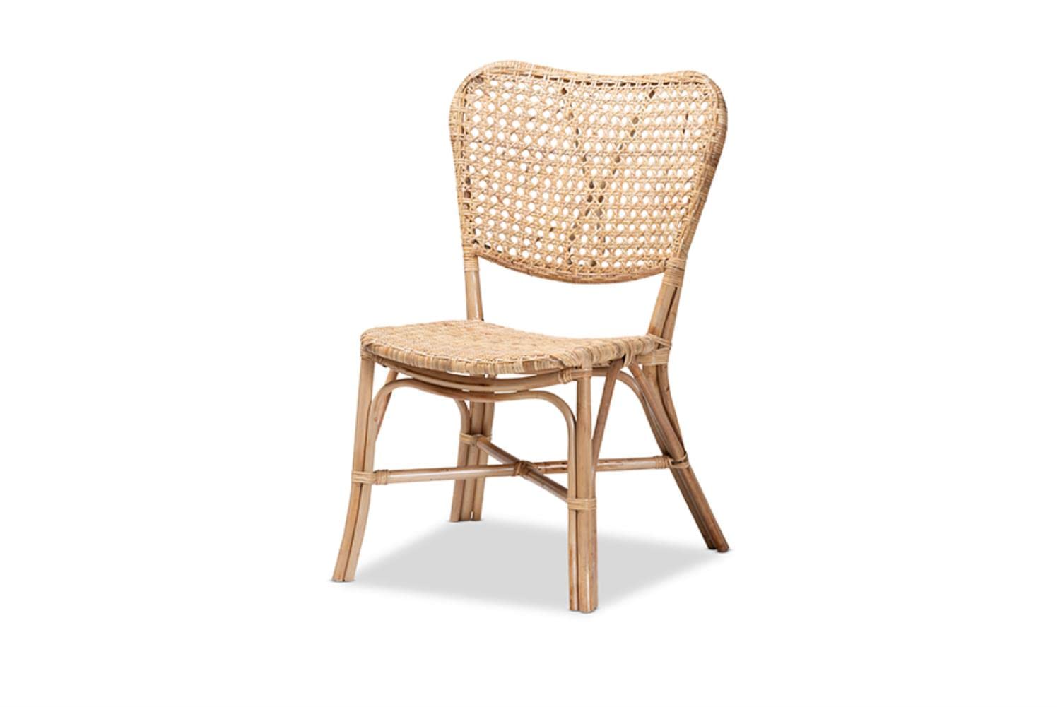 Baxton Studio Nadira Modern Brown Finished Rattan Dining Chair