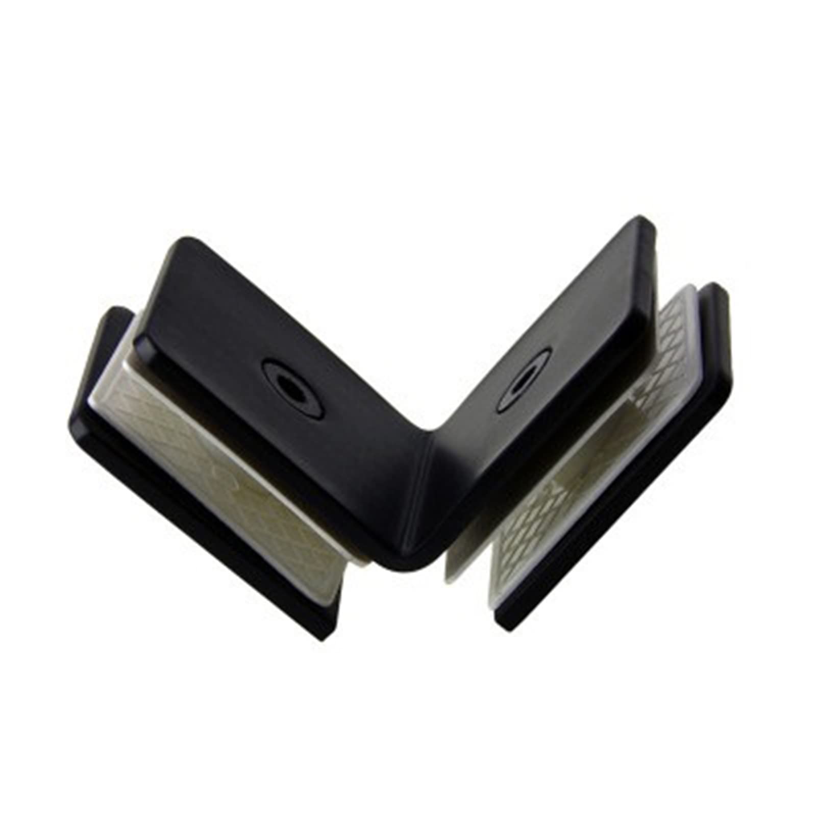 Nvsfzgiyg 0 Degrees Glass Door Hinge,Bathroom Clamp,Black Stainless Steel 304 Fixed Clip, 0/90/135/180 Degree Partition Shower Room Link(0 Degrees)
