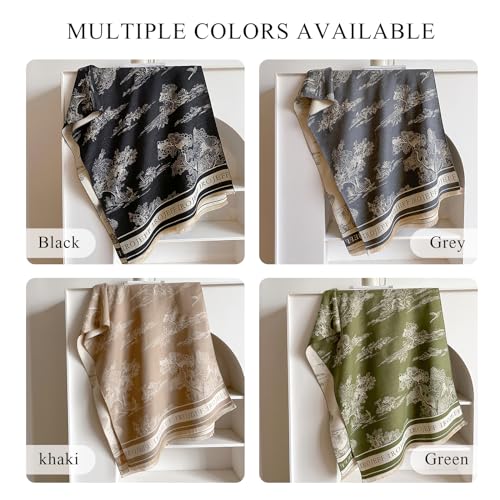 Warm Scarf Cashmere Shawl Women Artistic Landscape Painting Reversible Scarf With Tassel Large Long Pashmina Stole4