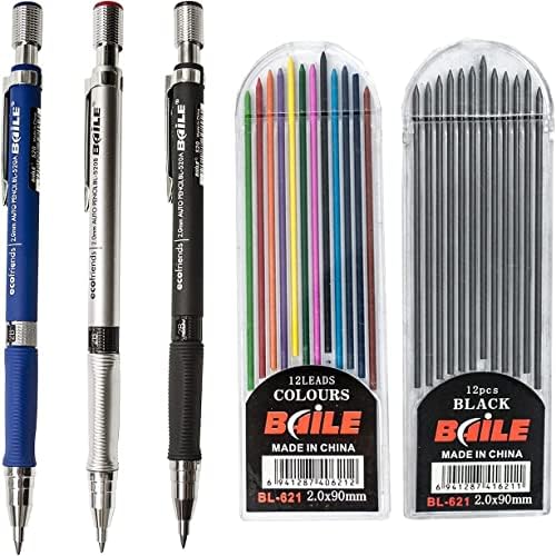KABEER ART Super Combo Mechanical Pencil with 5 Black Lead Refills And