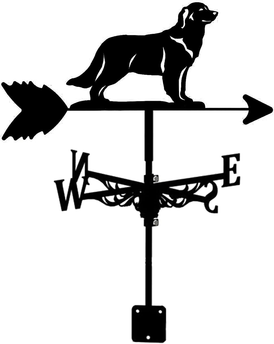 WIQUYBML Metal Weathervane Garden Stake Weather Vane Wind Stainless Steel Direction Indicator for Yard Roof/Hound/35 * 50Cm