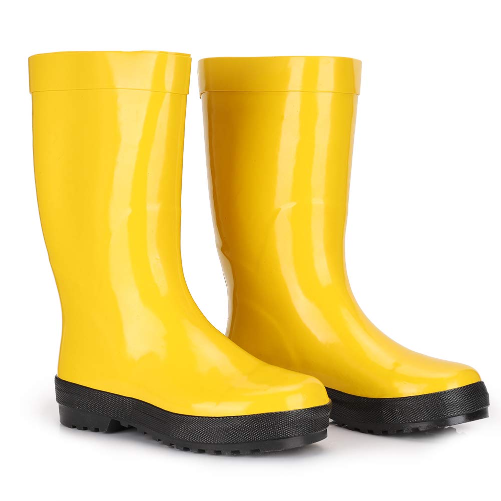 FolanyProtective Boots, Puncture Resistant Waterproof Rubber Safety Shoes Firefighter Shoes, for Chemical