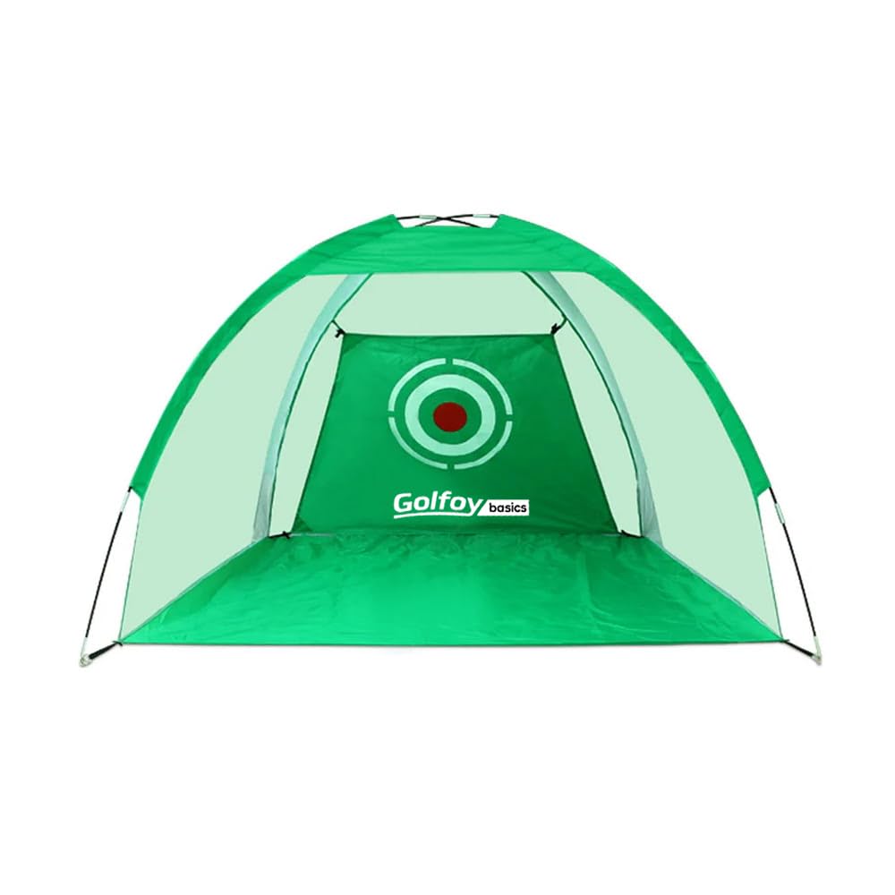 Golfoy Basics Practice (3M) Golf Cage Net, Portable Driving Range Golf Net Training Aids with Target and Carry Bag for Indoor & Outdoor Use (Green)