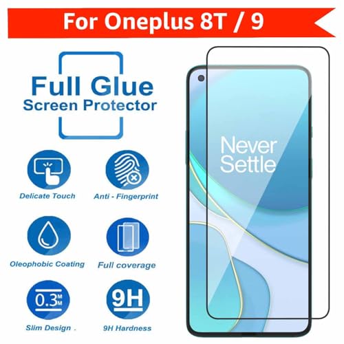 Image of POPIO Military-Grade Gorilla Tempered Glass For OnePlus 8T / OnePlus 9 | 9H Hardness, Edge-to-Edge, Bubble-Free