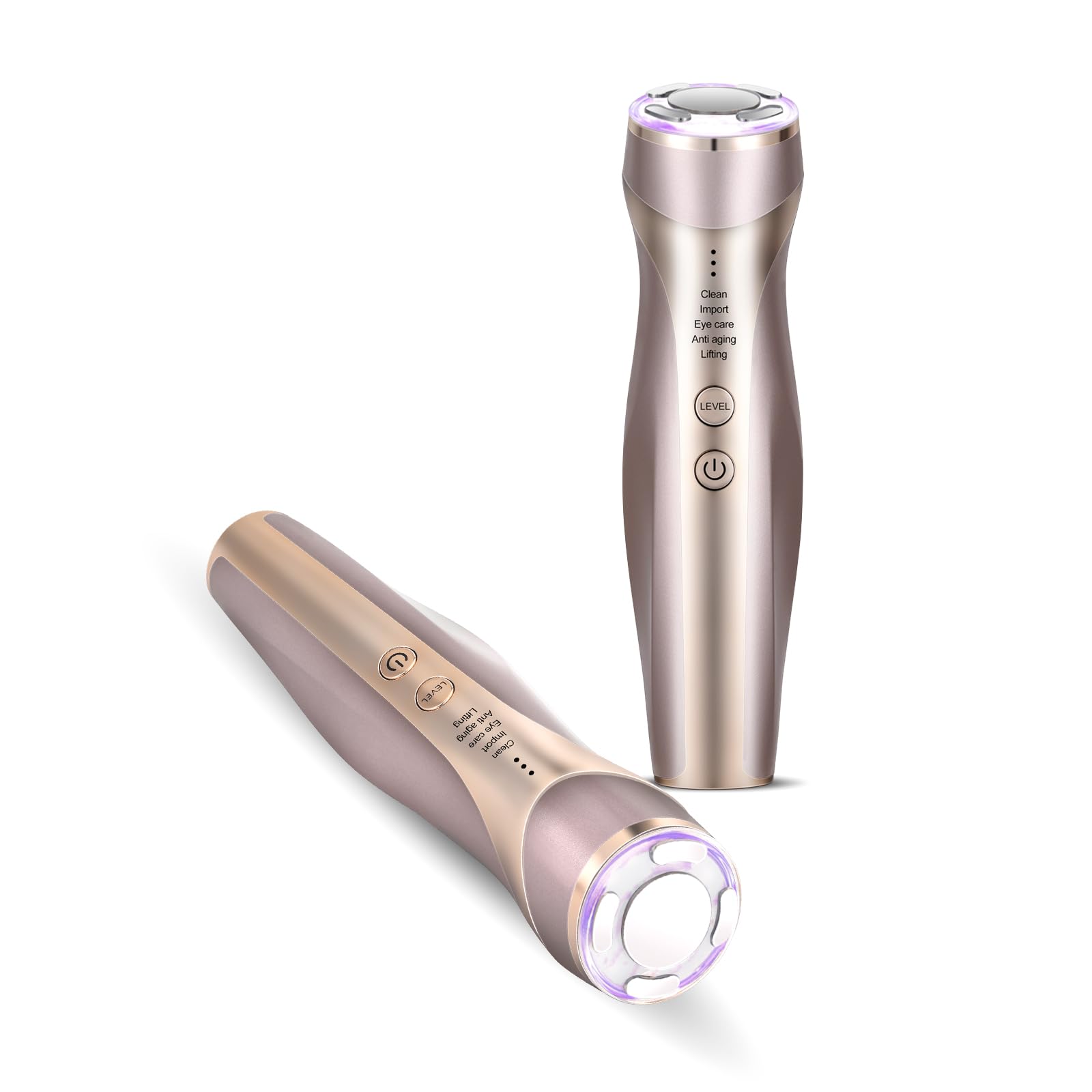 Radiofrequenz und Ultraschallgerät für das Gesicht,5 in 1 Gesichtsmassagegerät Faltenentferner RF EMS Lichttherapie,für Lifting Gesichtsmassage Anti Falten Anti-aging,USB Wiederaufladbar
