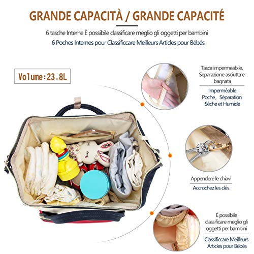 QINDU Zaino Mamma Multifunzione, Zaino Neonato