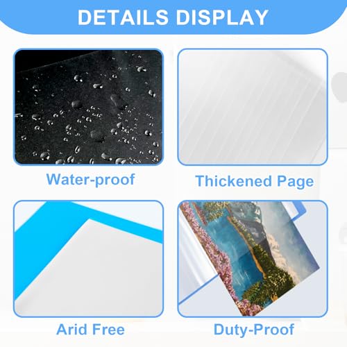 JJRING 12x16 Art Portfolio Folder with Clear Sheet Protectors, 2 Pack 60-Pocket Portfolio Binder for Diamond Paintings, Presentation Book for Artwork and Document Organizer, Blue