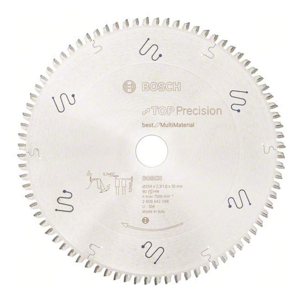 Bosch Hoja de sierra circular Top Precision Best for Multi Material 254 x 30 x 2,3 mm 80