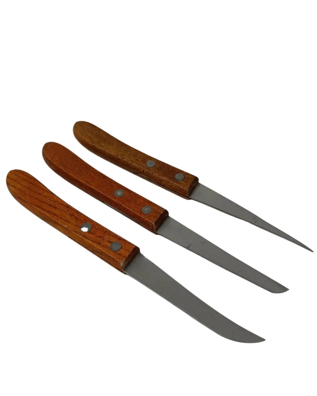 Bridge2shopping Multipurpose Fruit and Vegetable Carving Knife Wooden Handle, Set of 3 2
