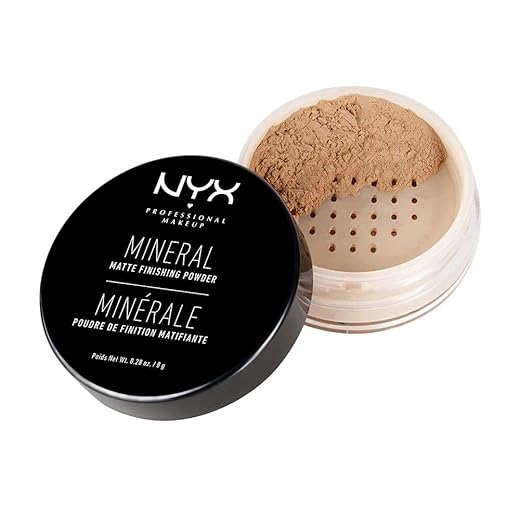NYX Professional Makeup Polvos fijadores Mineral Finishing Powder, Polvos sueltos, Acabado mate, Absorbe brillos, Fórmula vegana, Tono: Light/Medium