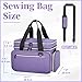 Anitor Large Sewing Supplies Organizer, Double Layer Sewing Storage Organizer with Two Detachable Dividers, Travel Sewing Bag Organizer with Shoulder Strap for Accessories, Purple, (Bag Only)