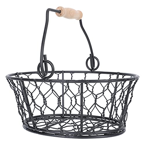 Cabilock Makeup Wire Gathering Baskets Hollow Fruit Serving Basket Metal Snack Basket with Handle Large Capacity Basket Wire Storage Basket Decorative Tray Decorative Tray Food Containers
