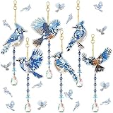 Satisfy Your Needs: you will receive 6 pieces of blue jay diamond art wind chimes, with keychains and dot accessories; Sufficient quantity can meet your decoration needs, you can also share them with your family and partners Where to Apply: blue jay ...