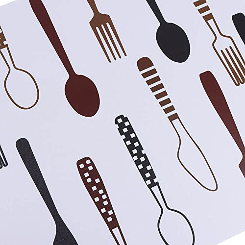 Image of 6 Pieces PVC Table Mats Set - Non-Slip, Heat Resistant and Washable Hot Insulation Pad - Modern Waterproof Placemats for Dining Table, Kitchen, Restaurant, Hotel (6-Piece, Brown Colour)