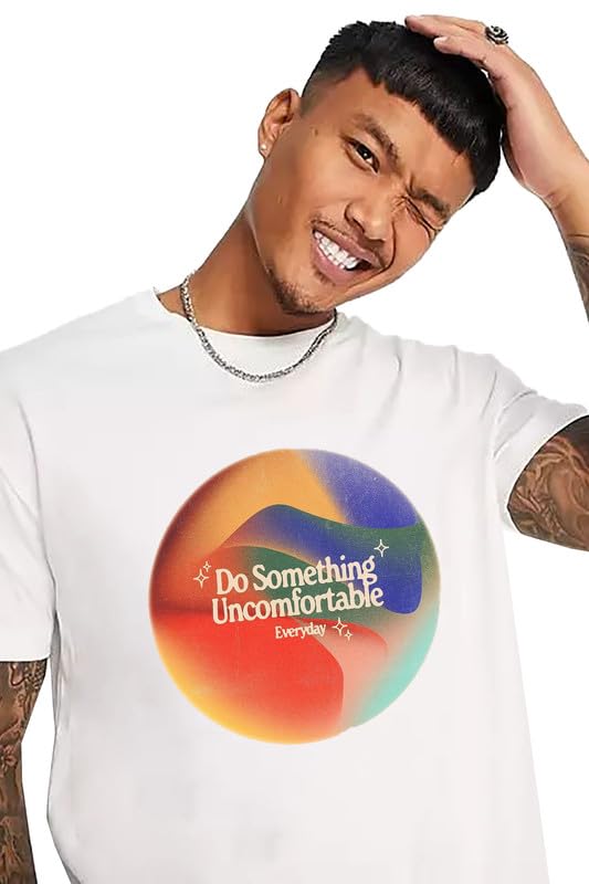 Epiko Colorful Slogan Quote Printed T-Shirt for Men | Trendy Statement T-Shirt for Men and Women White