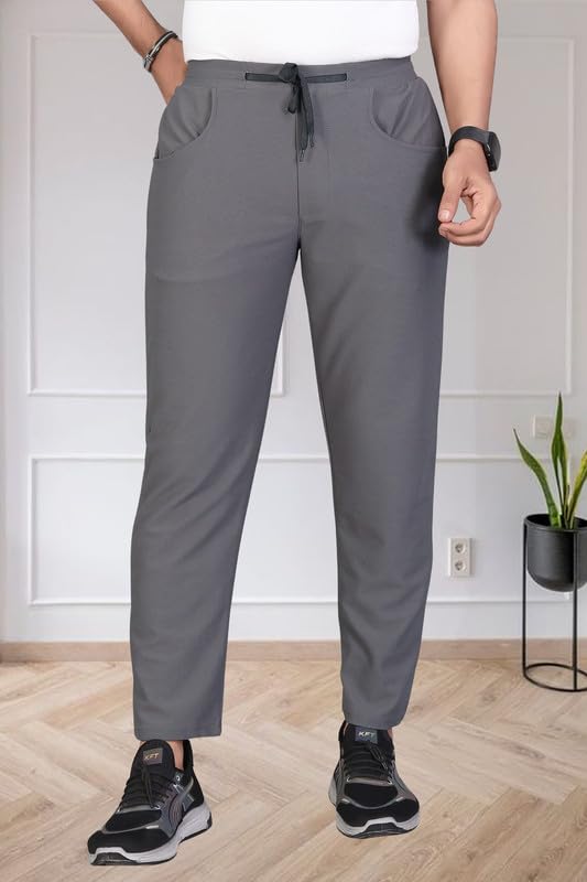 Image of HOODMASTER Men's Polyester Blend Track Pant with Drawstring Classic Style Regular Fit Solid Pattern and Standard Length | Mens Casual Daily Use Track Pants | Soft Fabric Modern Casual Track Pant