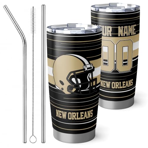Image of New Orleans Tumbler 20oz Travel Mug Gifts Custom Name Number