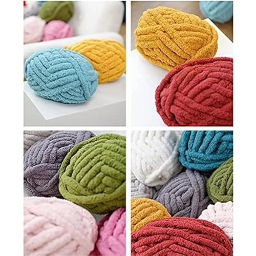 Hilo de chenilla multicolor para tejer mantas de sofá cálidas en invierno 6