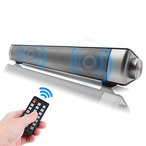 Black Wired and Wireless Bluetooth Home Theater TV Stereo Speaker, TF Card- Surround SoundBar TV/Cellphone/Tablet 