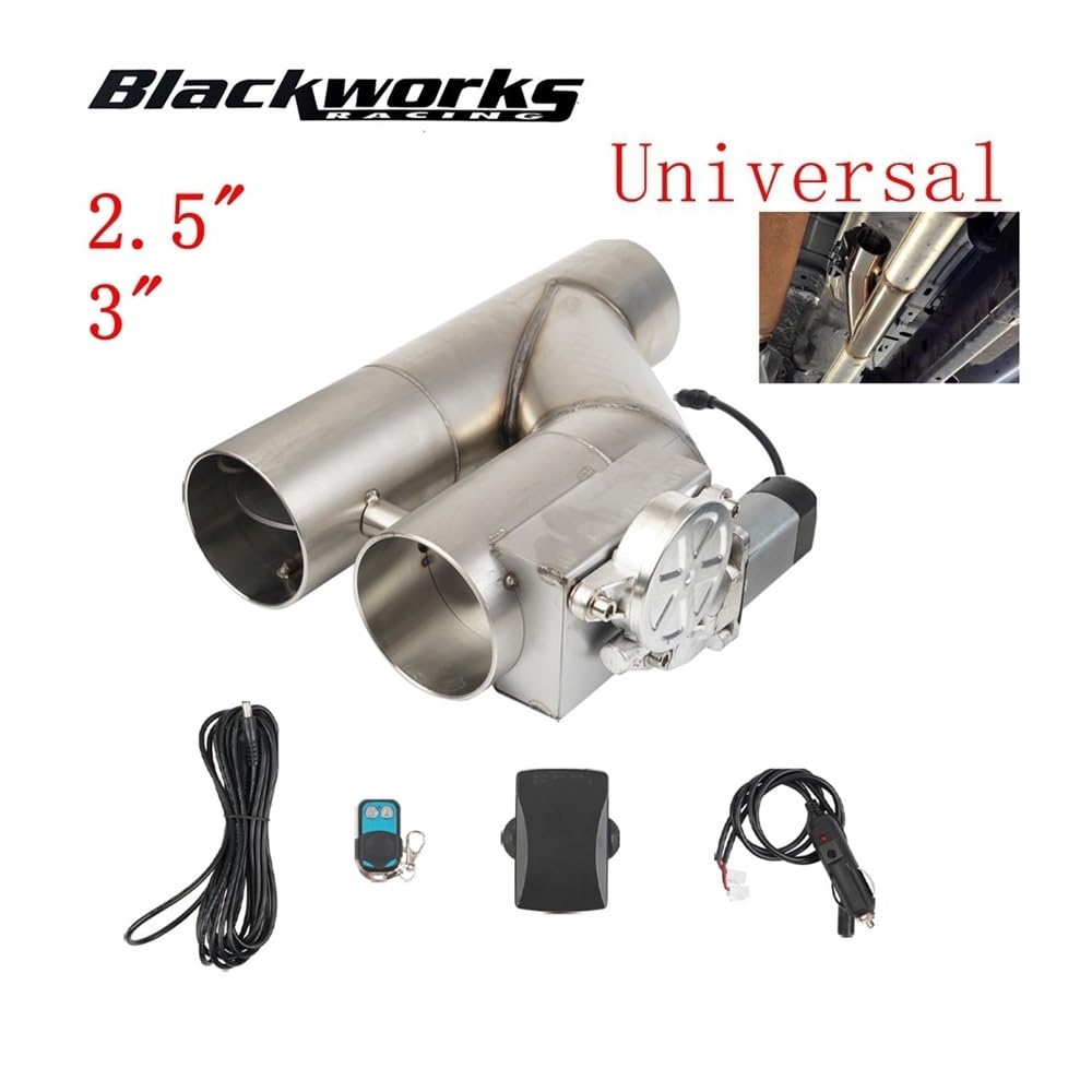 Motorrad Auspuff Schalldämpfer Universal 2,5'' 3" Doppelventil-Auslassventilsteuerung 2-in-1-Auslassventilsatz Motorrad-Auspuffrohr-Schalldämpfer
