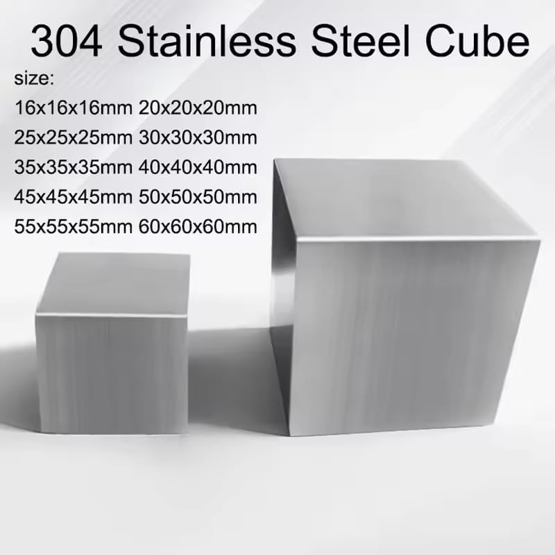 304 Stainless Steel Cube Solid Polished Glossy Cube Handmade DIY Material Tool Parts (25x25x25mm)