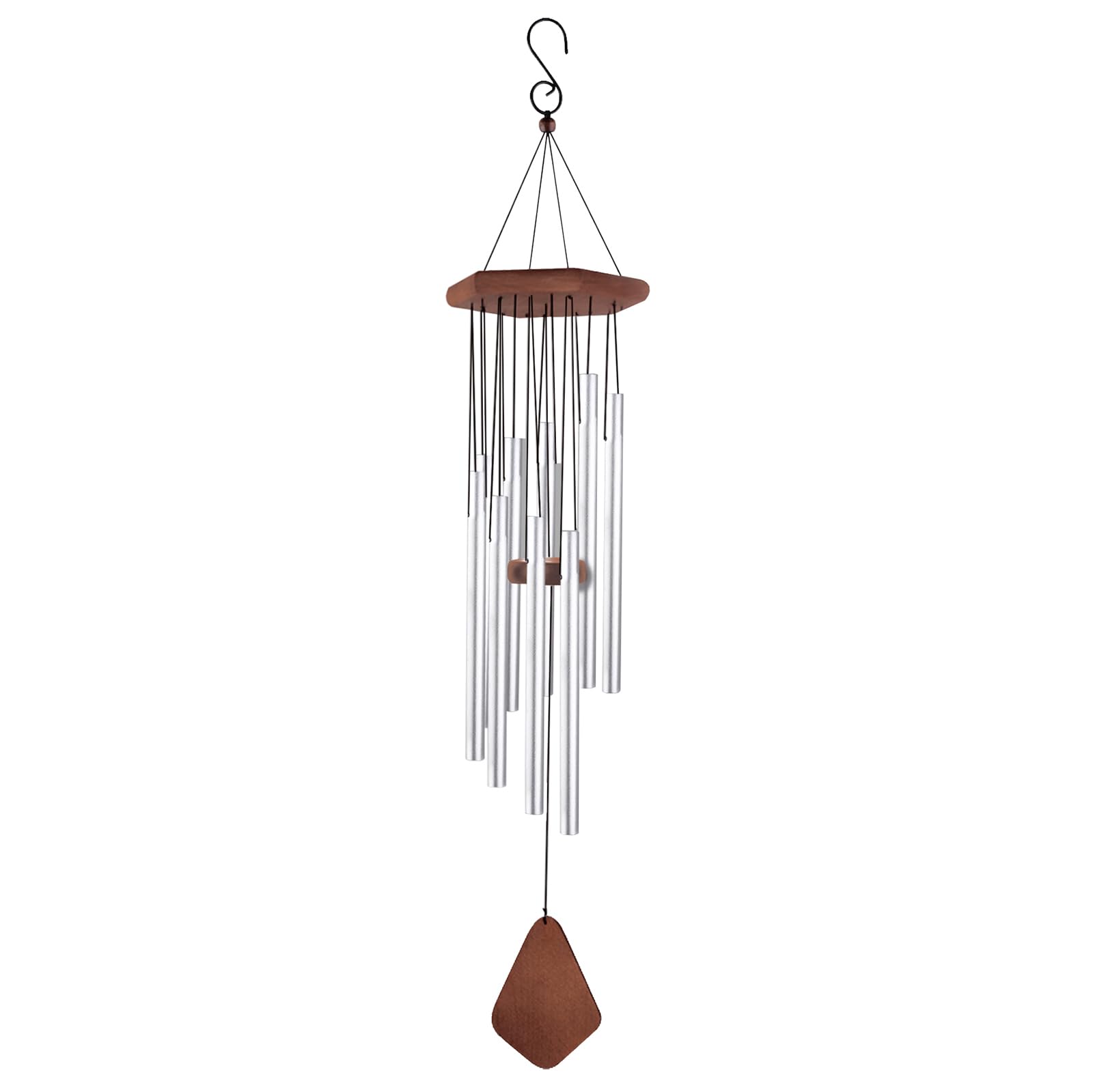 Primus Home & Garden Satin Chrome Primus Adante Musical Wind Chime, Metal, 70Cm