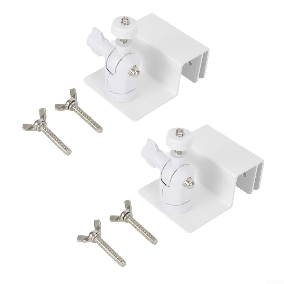ARMYJY 2Pcs Weatherproof Gutter Mount for Security Cameras, Wall Mount Bracket with Universal Screw Adapters for Ring Solar Panel(White)
