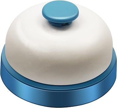 Call Bell,Service Bell Desk Bell Dinner Desk Bell Front Desk Bell,2.8 inch Metal Anti-Rust Desktop Call Bell for Hotels,Restaurants,Offices, Schools,Reception Blue