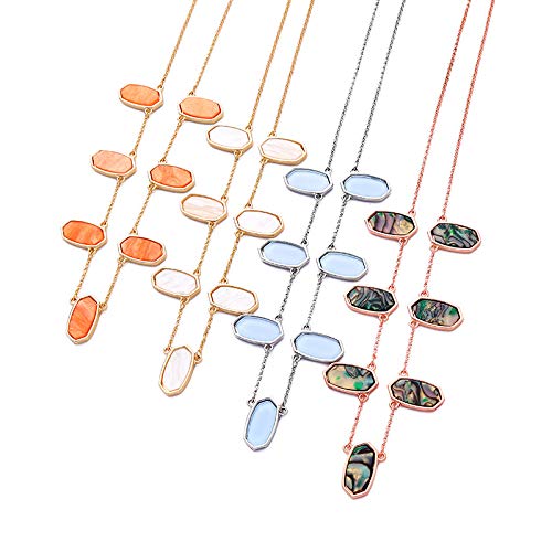 Yujiaxu Oval Shape Design Tortoise Shell Statement Necklace For Wedding Gift Jewelry (Orange) #TOP6