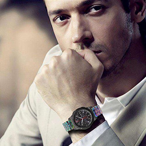 Trumirr Colorful Band For Galaxy Watch 3 45Mm / Watch 46Mm / Gear S3, 22Mm Solid Stainless Steel Watchband Replacement Strap For Fossil Gen 5 Carlyle / Julianna #TOP4