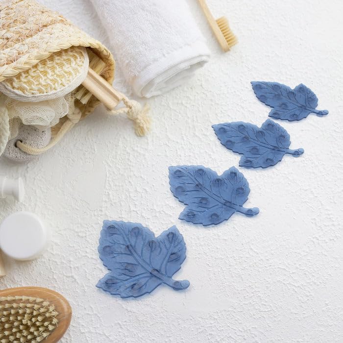 Mat, Mini PVC Anti-Slip Bat Mat Non Slip Baby Bath Mats, Mini Child Safety Anti Slip Shower Mats Leaf Shaped for Children (4 pc Set)-image-29