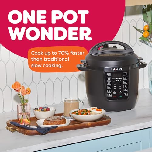 Instant Pot 6QT RIO, 7-in-1 Electric Multi-Cooker, Pressure Cooker, Slow Cook, Rice, Steamer, Sauté, Yogurt & Warmer, Black, 6 Quarts