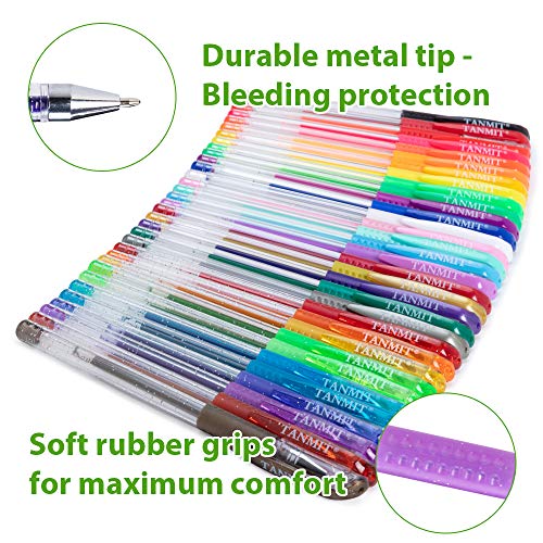 Tanmit Gel Pens, 33 Color Gel Pen Fine Point Colored Pen Set With 40% More Ink For Adult Coloring Books, Drawing, Doodling, Scrapbooks Journaling #TOP6
