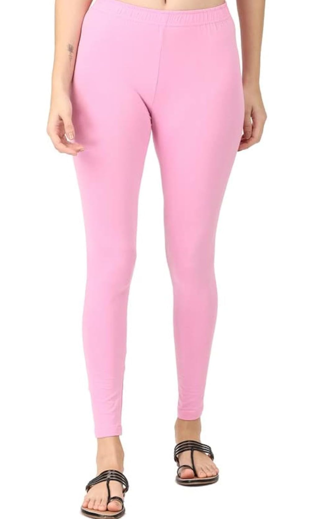 Lopes Women Cotton Solid Angle Length Churidar Leggings Size Chart : Waist inch, L : 28-30 inch, XL :-32inch, 2XL : 34 inch, 3XL :-36-picture-16
